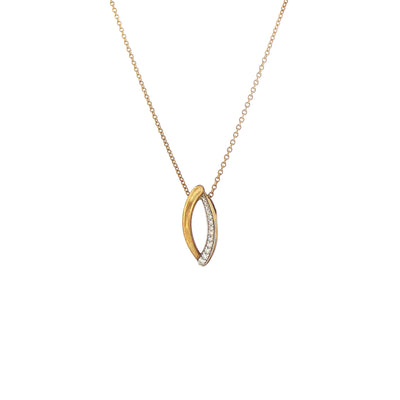 Natural Diamond Set Pendant and Chain in 9ct Yellow Gold