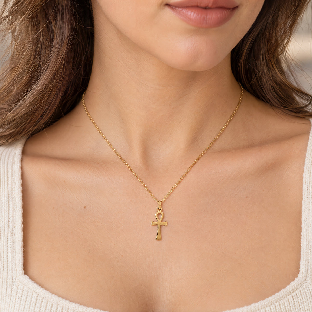 Egyptian Ankh Cross Pendant in 9ct Yellow Gold
