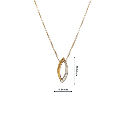 Natural Diamond Set Pendant and Chain in 9ct Yellow Gold