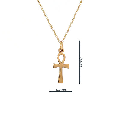 Egyptian Ankh Cross Pendant in 9ct Yellow Gold