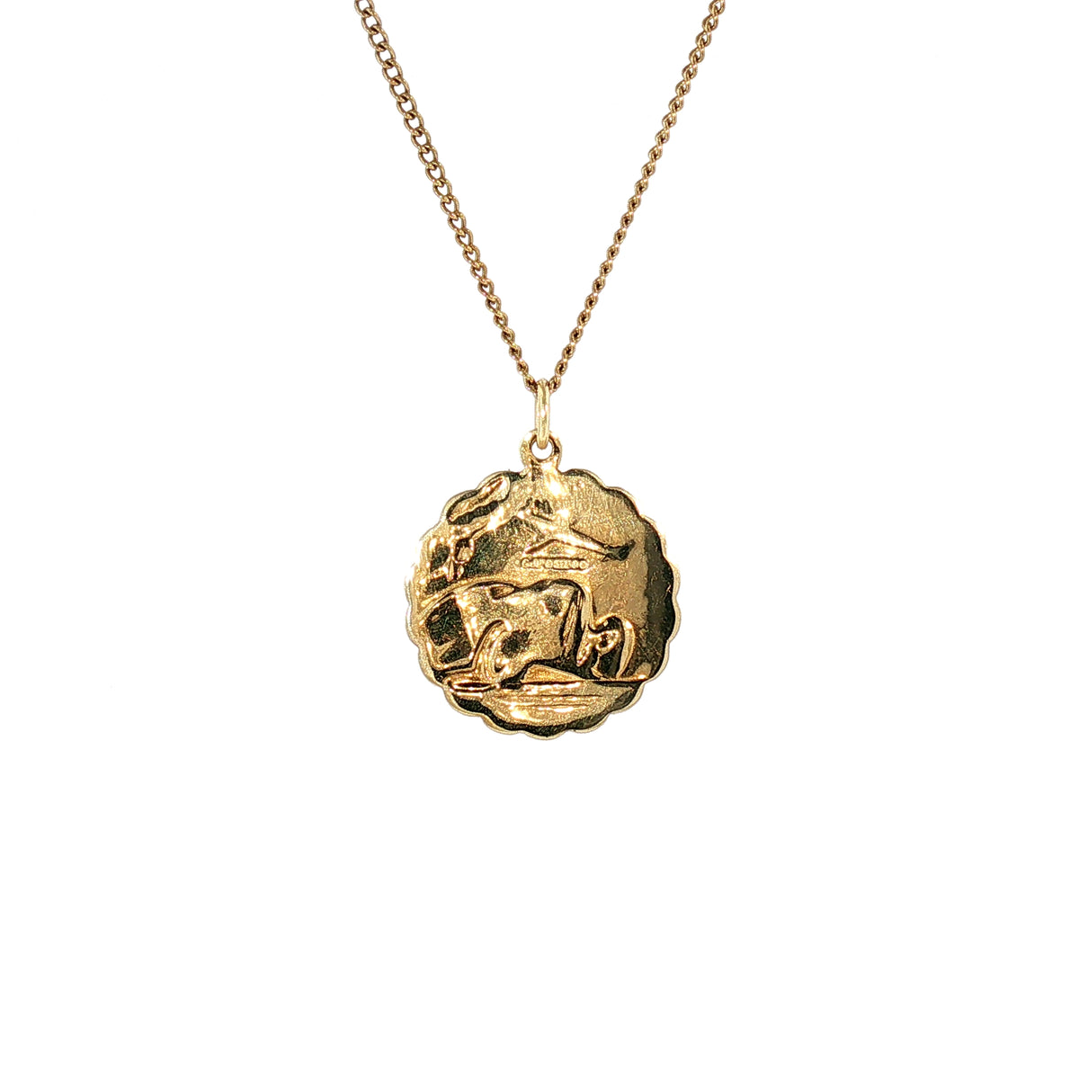 St Christopher Medal Pendant on chain in 9ct Yellow Gold
