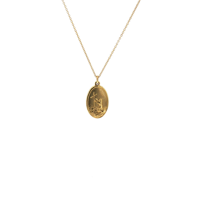Oval Divine Mercy Medal in 9ct Yellow Gold