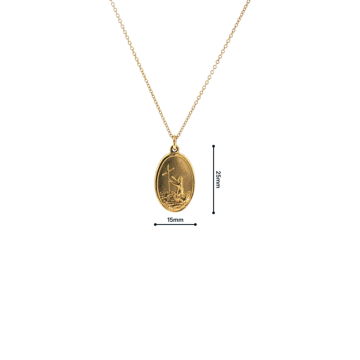 Oval Divine Mercy Medal in 9ct Yellow Gold