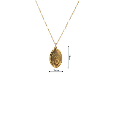 Oval Divine Mercy Medal in 9ct Yellow Gold