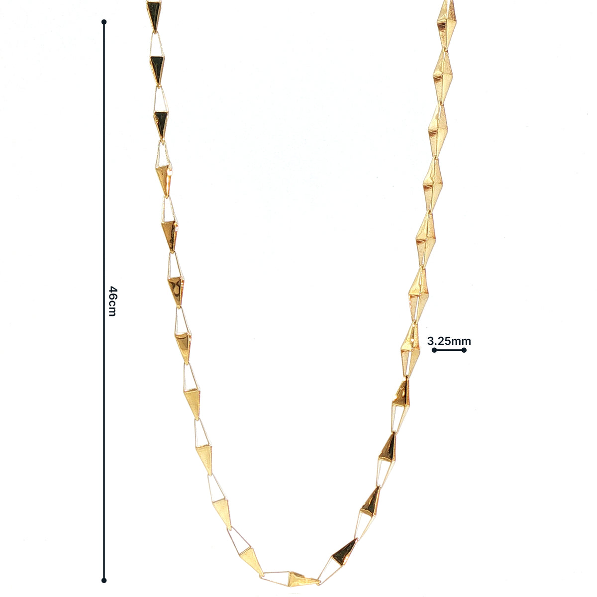 Geometric Link Chain Necklace in 9ct Yellow Gold