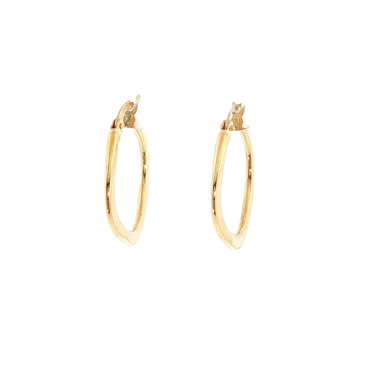 Plain Medium Flat Square Hoop Earring in 9ct Yellow Gold