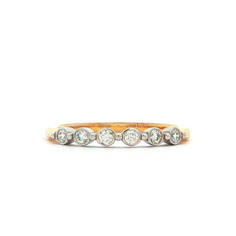 Natural Diamond Six Stone Ladies Wedding Band in 18ct Yellow Gold