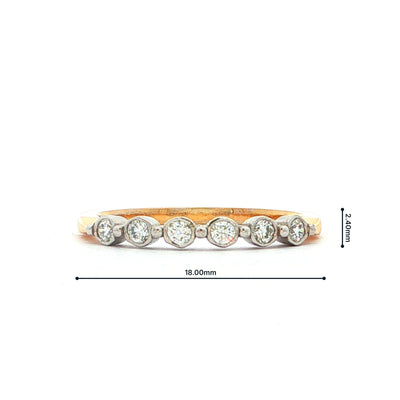 Natural Diamond Six Stone Ladies Wedding Band in 18ct Yellow Gold