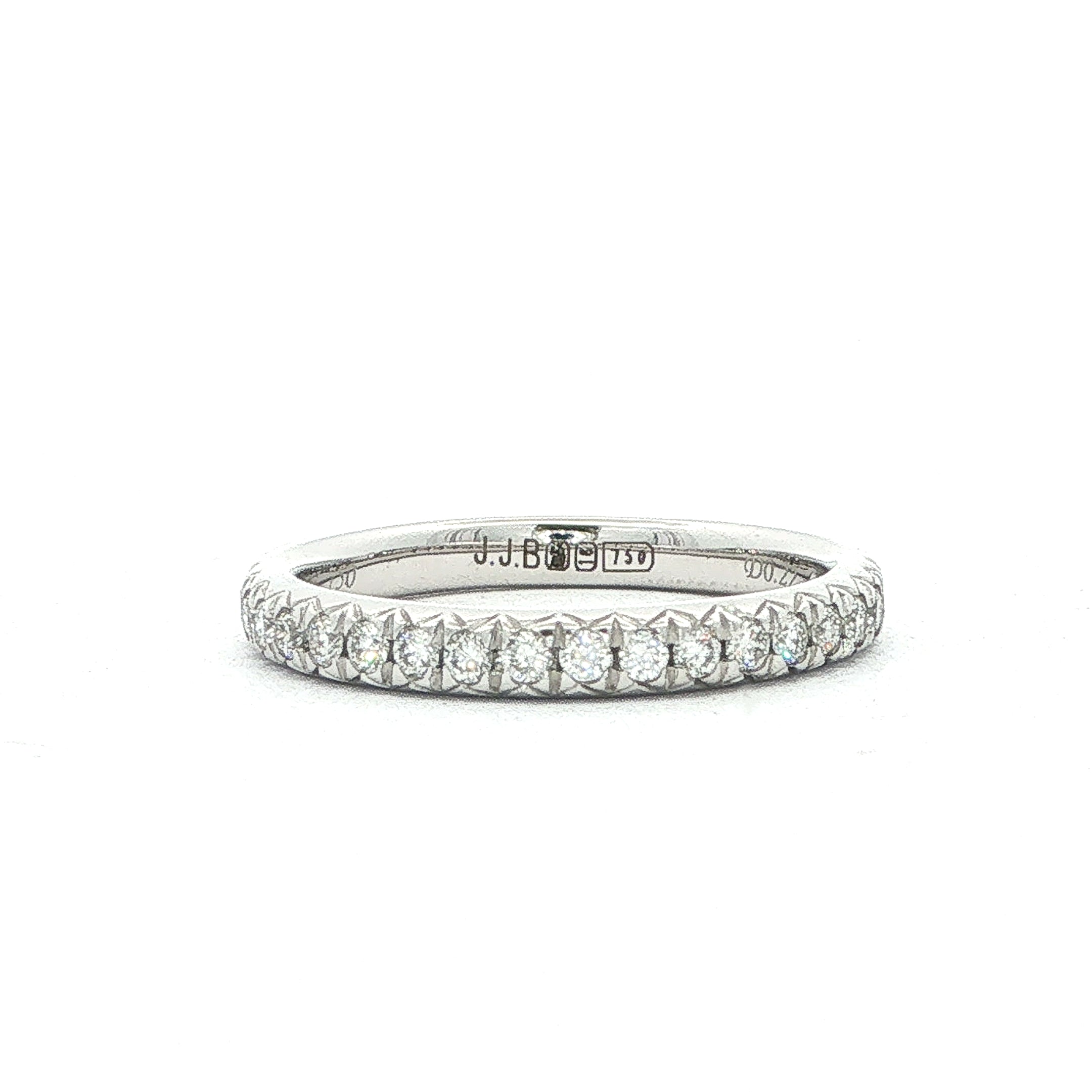 0.22ct Round Natural Diamond Wedding Band in 18ct White Gold