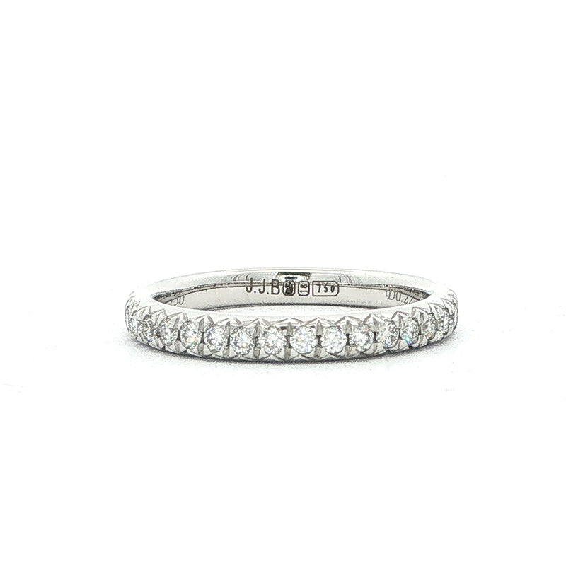 0.22ct Round Natural Diamond Wedding Band in 18ct White Gold