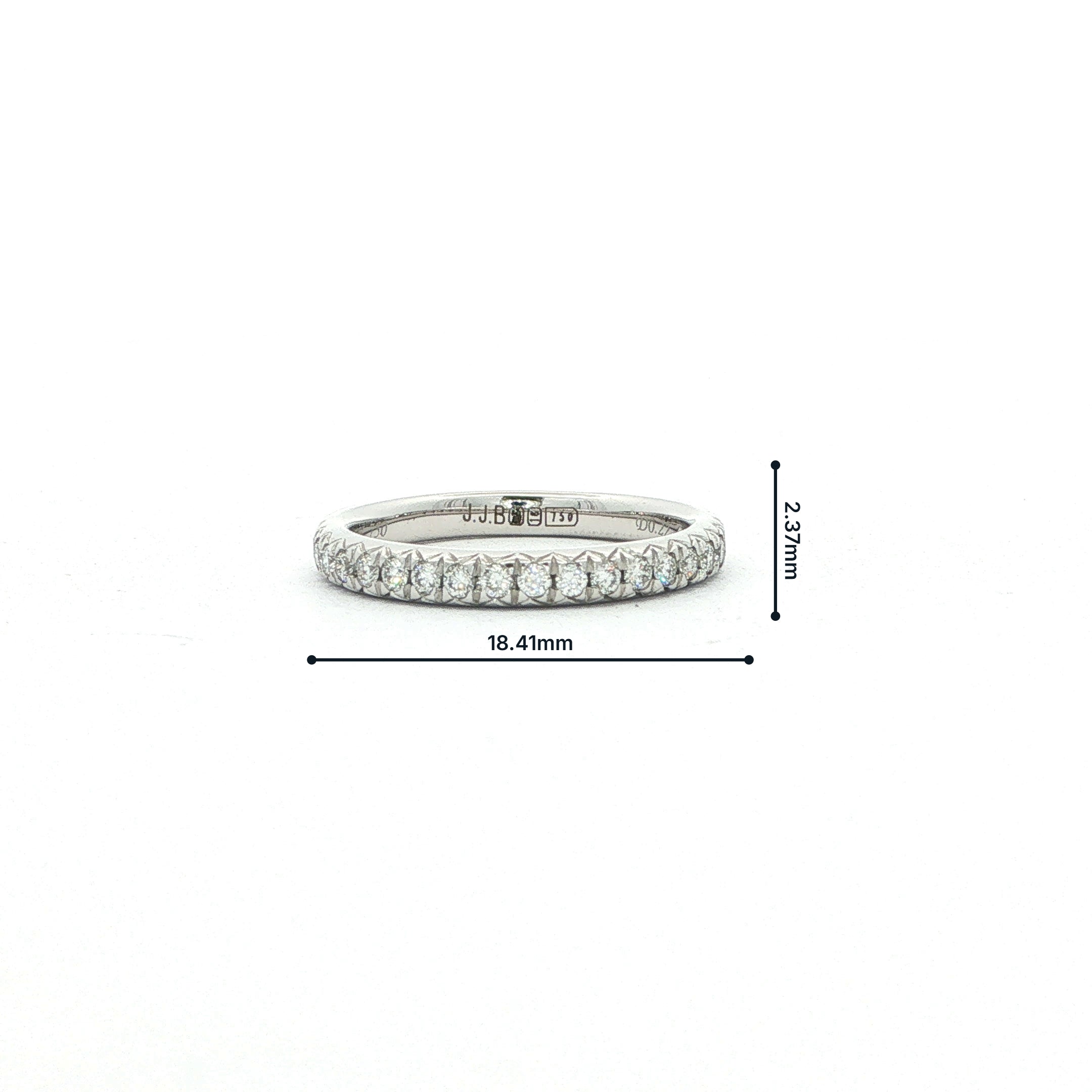 0.22ct Round Natural Diamond Wedding Band in 18ct White Gold