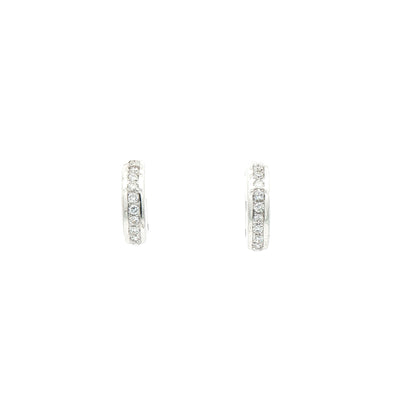 0.28ct Natural Diamond Small Hoop Earrings in 18ct White Gold