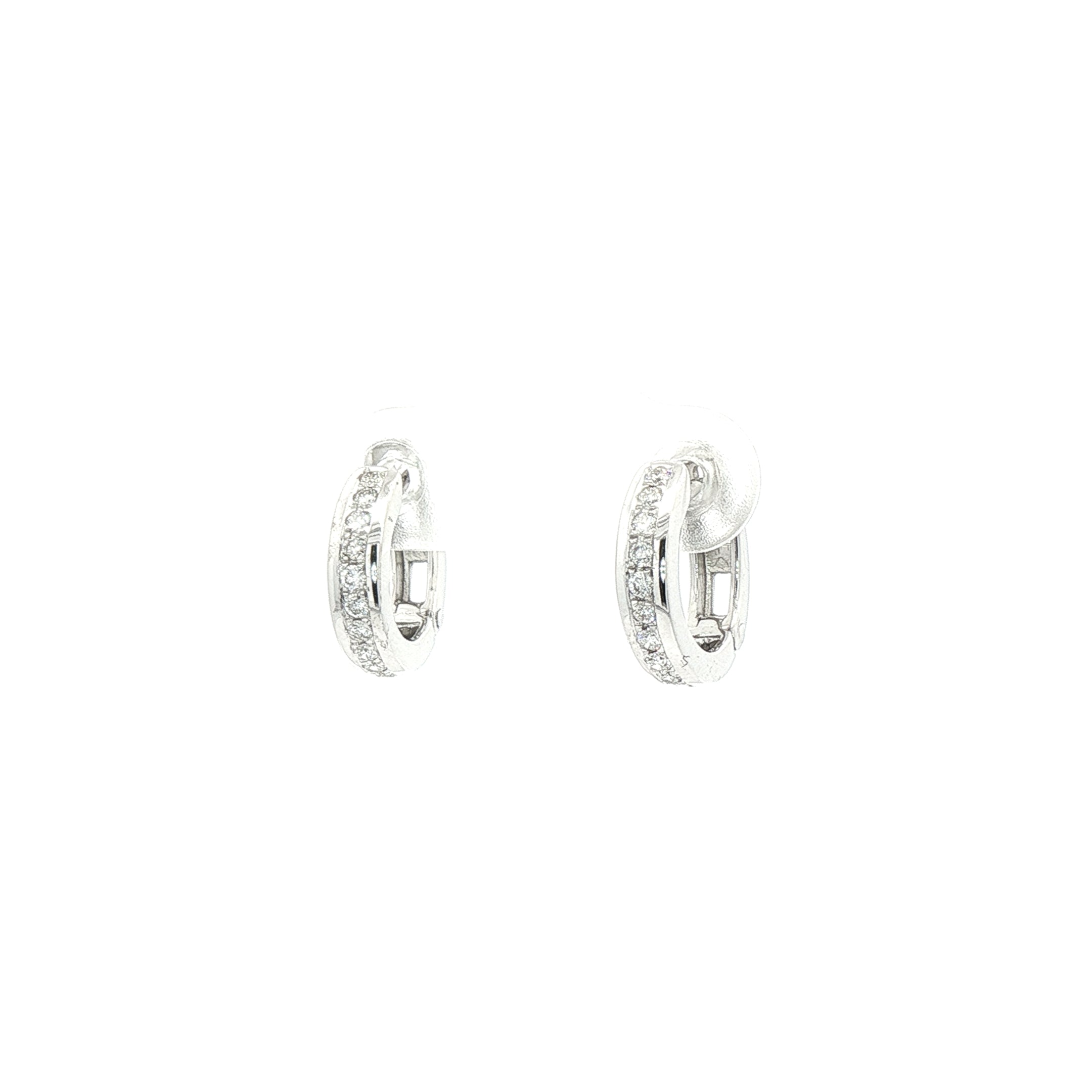 0.28ct Natural Diamond Small Hoop Earrings in 18ct White Gold