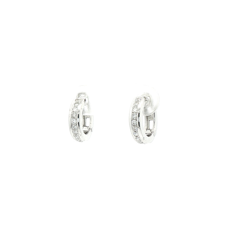 0.28ct Natural Diamond Small Hoop Earrings in 18ct White Gold