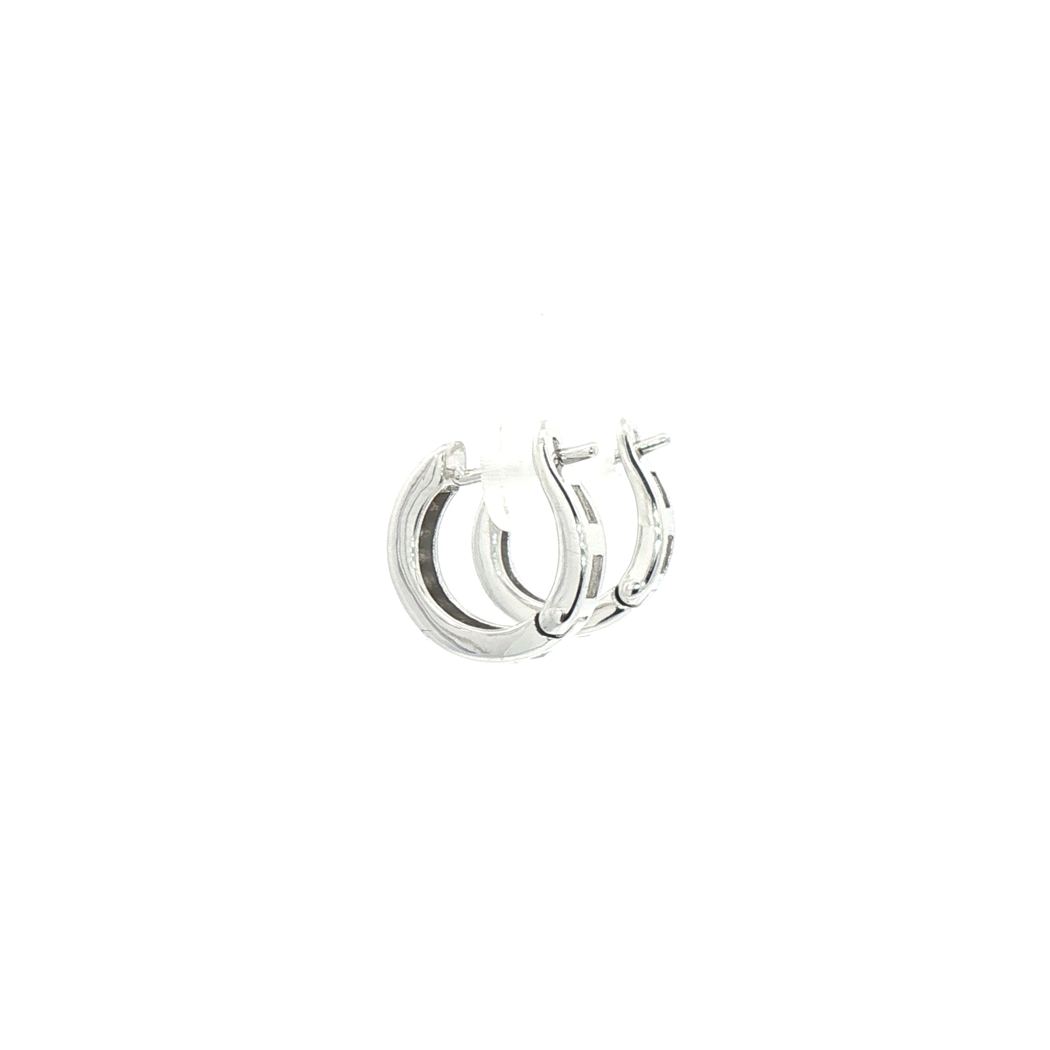 0.28ct Natural Diamond Small Hoop Earrings in 18ct White Gold