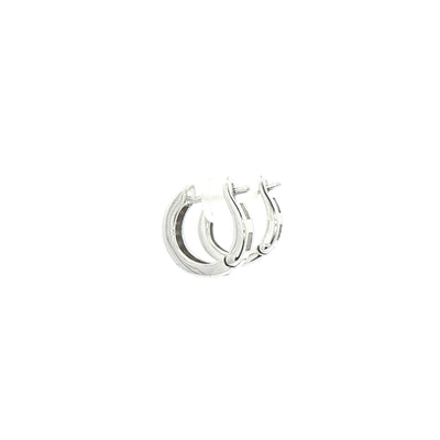 0.28ct Natural Diamond Small Hoop Earrings in 18ct White Gold