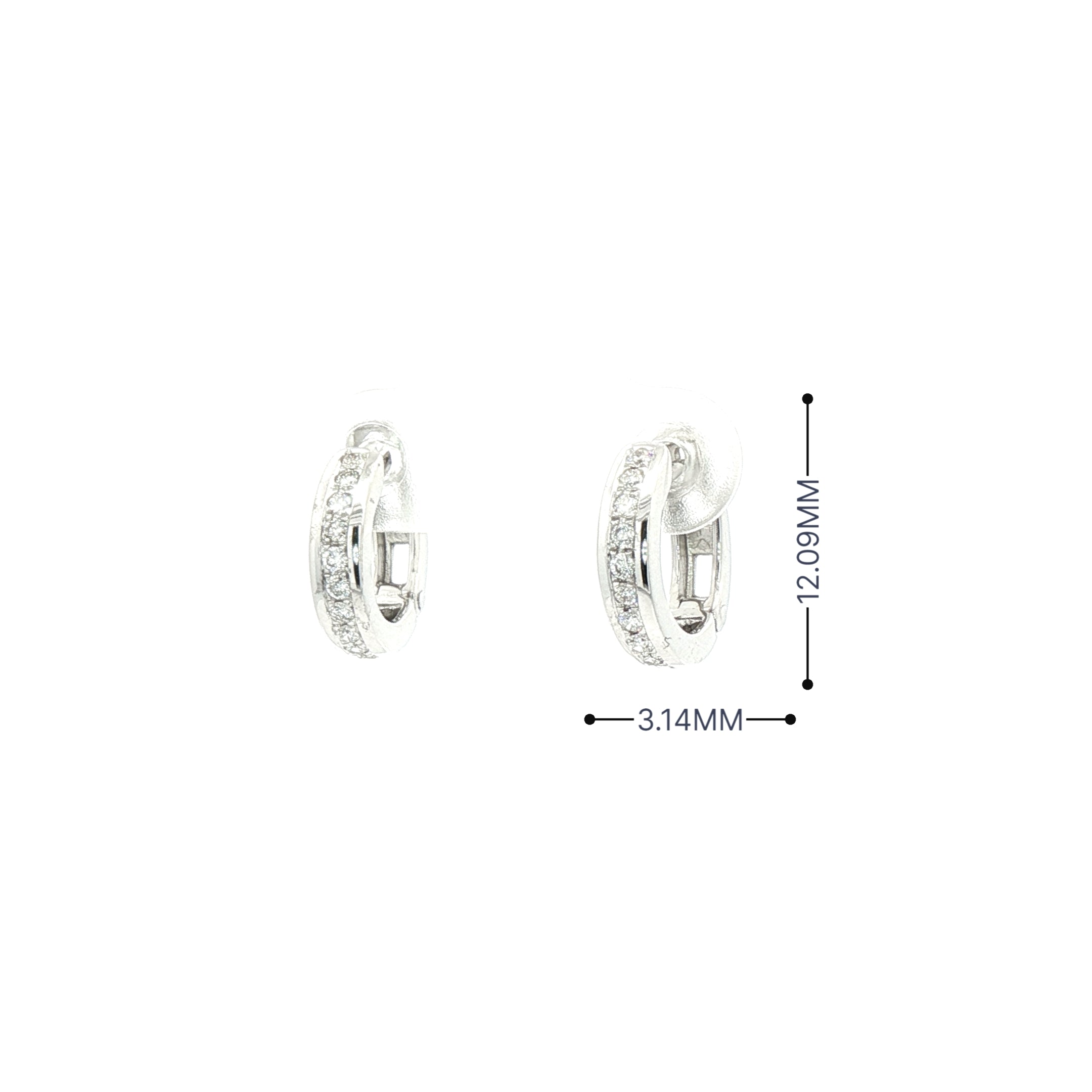 0.28ct Natural Diamond Small Hoop Earrings in 18ct White Gold