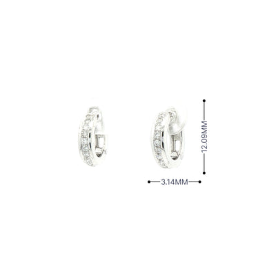 0.28ct Natural Diamond Small Hoop Earrings in 18ct White Gold