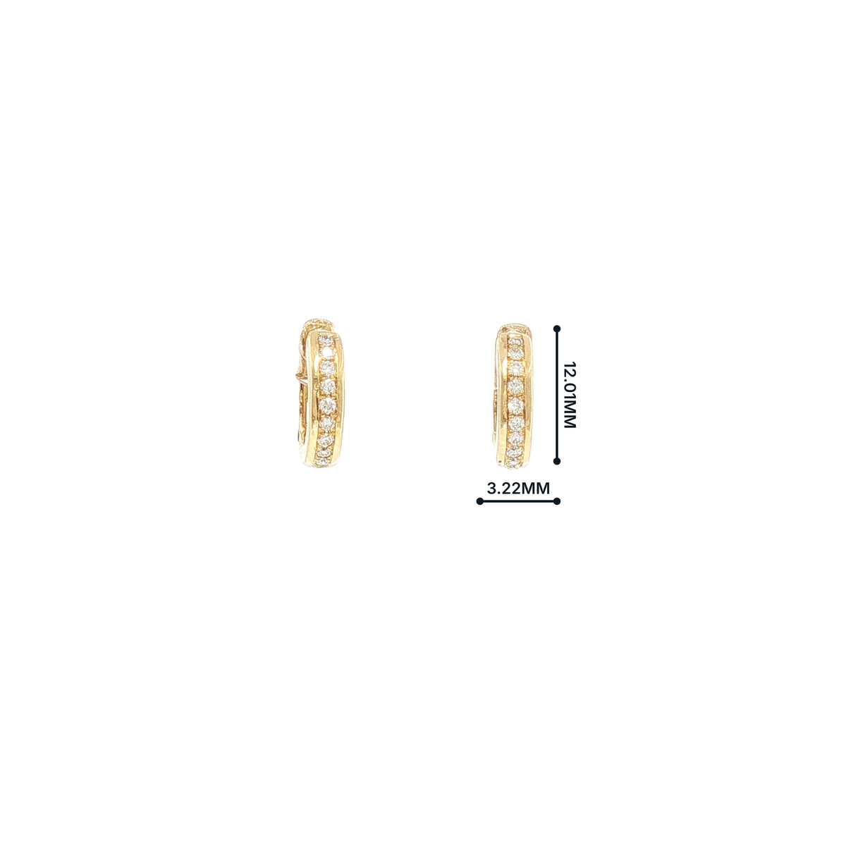 Natural Diamond Small Hoop Earrings in 18ct Yellow Gold