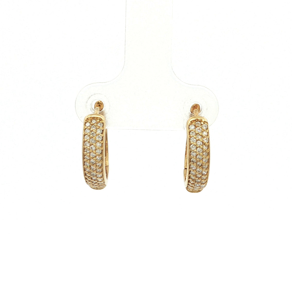 0.29ct Natural Diamond Pave Set Hoop Earrings set in 18ct Yellow Gold