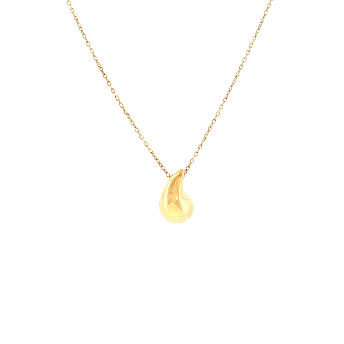 Tear Drop Pendant and Chain in 9ct Yellow Gold