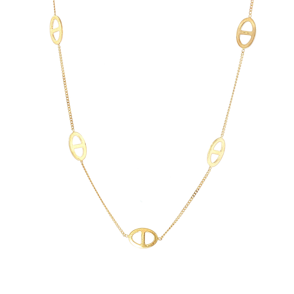 Trace Chain Gucci Links Necklet in 9ct Yellow Gold