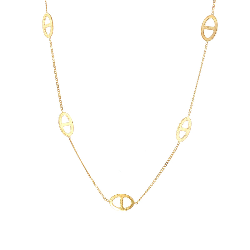 Trace Chain Gucci Links Necklet in 9ct Yellow Gold