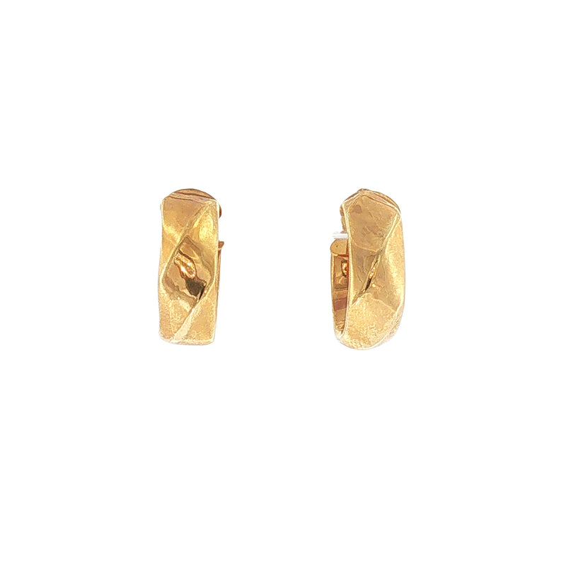 Huggie Earrings Twist in 9ct Yellow Gold