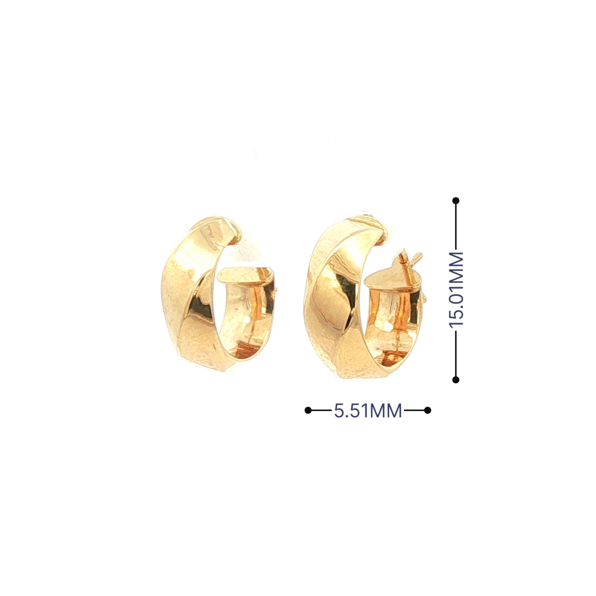 Huggie Earrings Twist in 9ct Yellow Gold