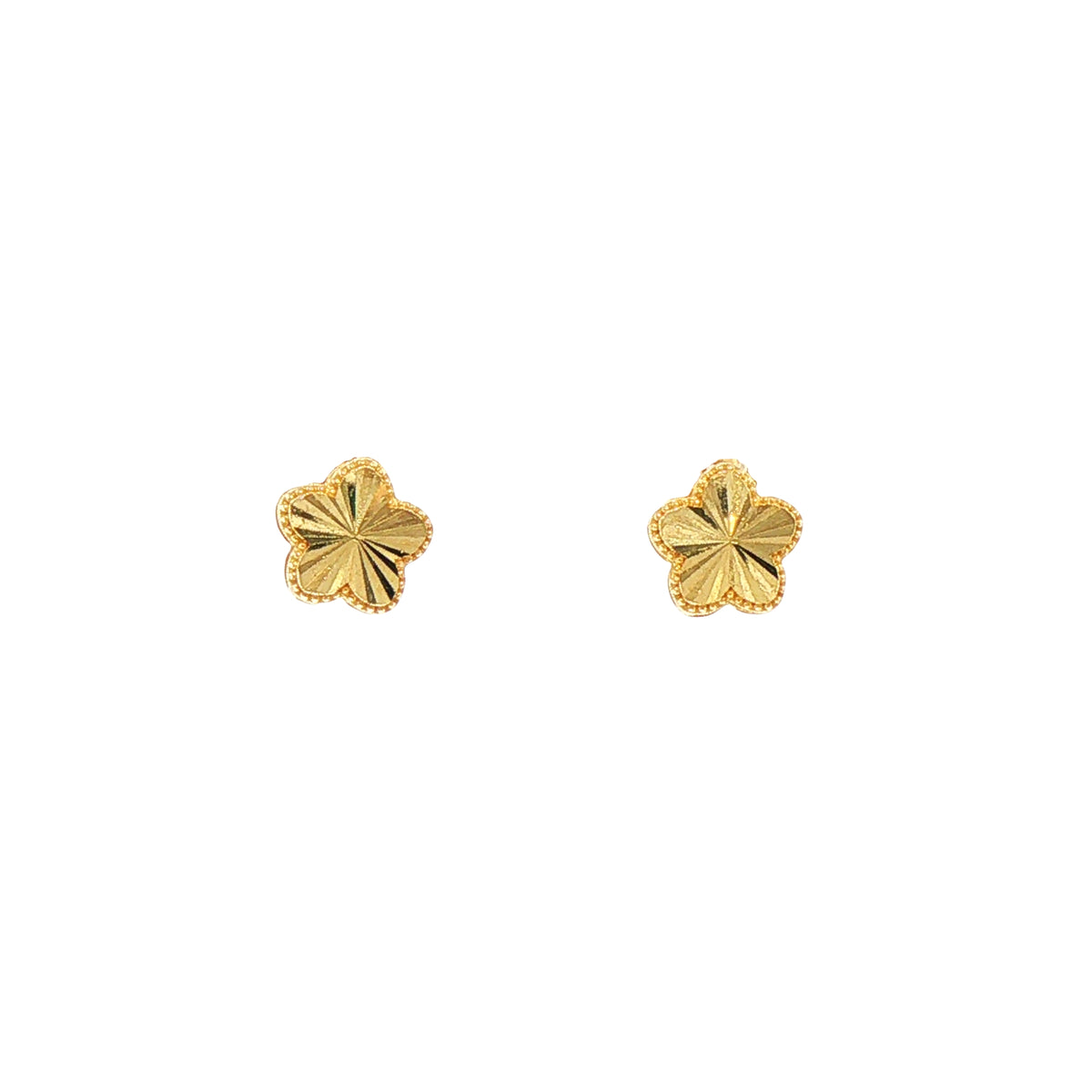 Sunburst Flower Stud Earrings in 9ct Yellow Gold