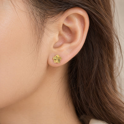 Sunburst Flower Stud Earrings in 9ct Yellow Gold