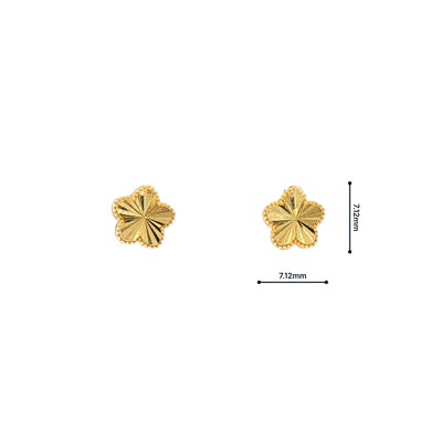 Sunburst Flower Stud Earrings in 9ct Yellow Gold