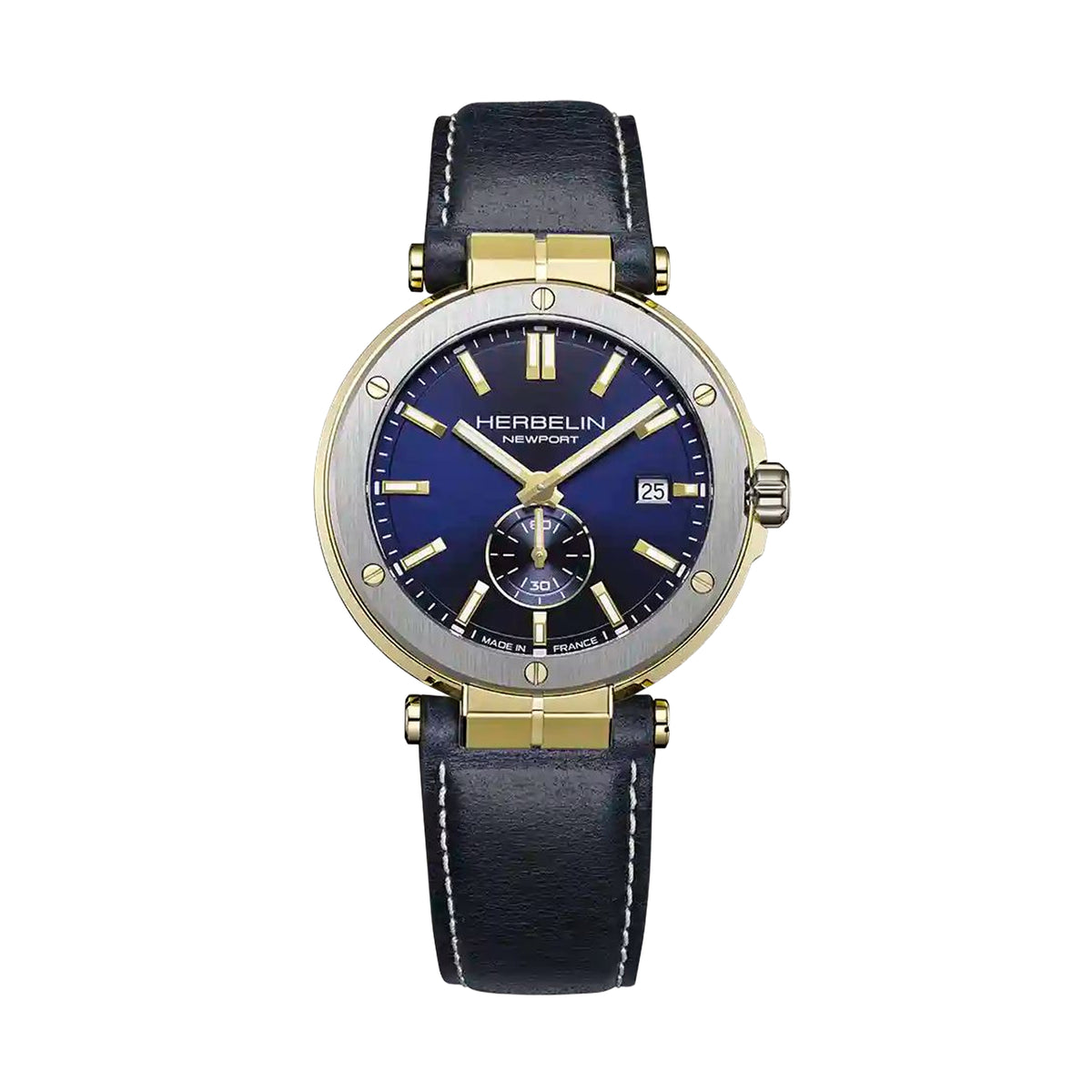 Gents Herbelin Two-Toned Newport Black Dial on Strap