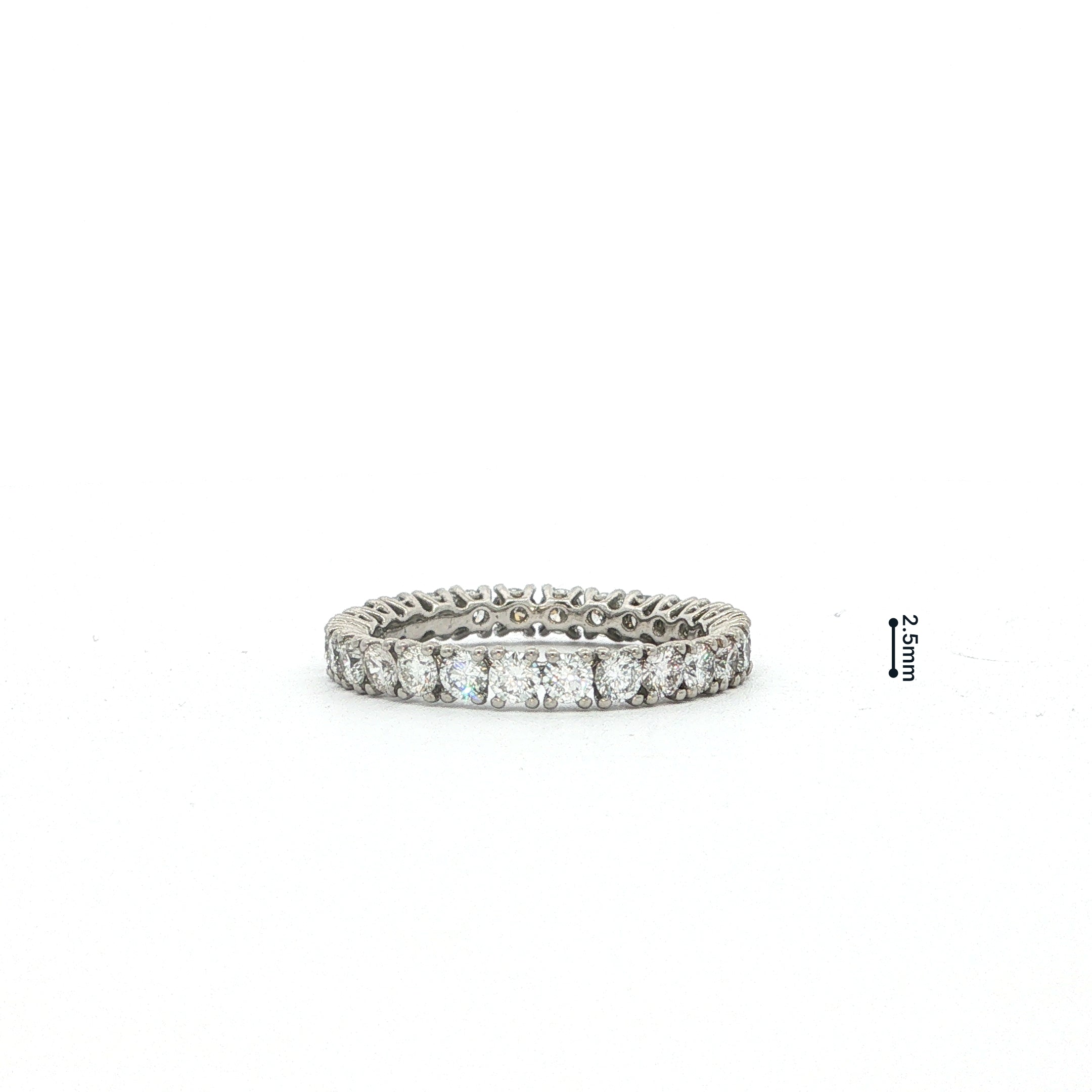 1.27ct Natural Diamond Full Hoop Eternity Ring Set in Platinum