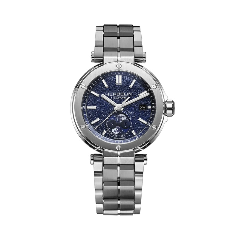 Gents Herbelin Newport Auto Phase De Lune Watch in Stainless Steel