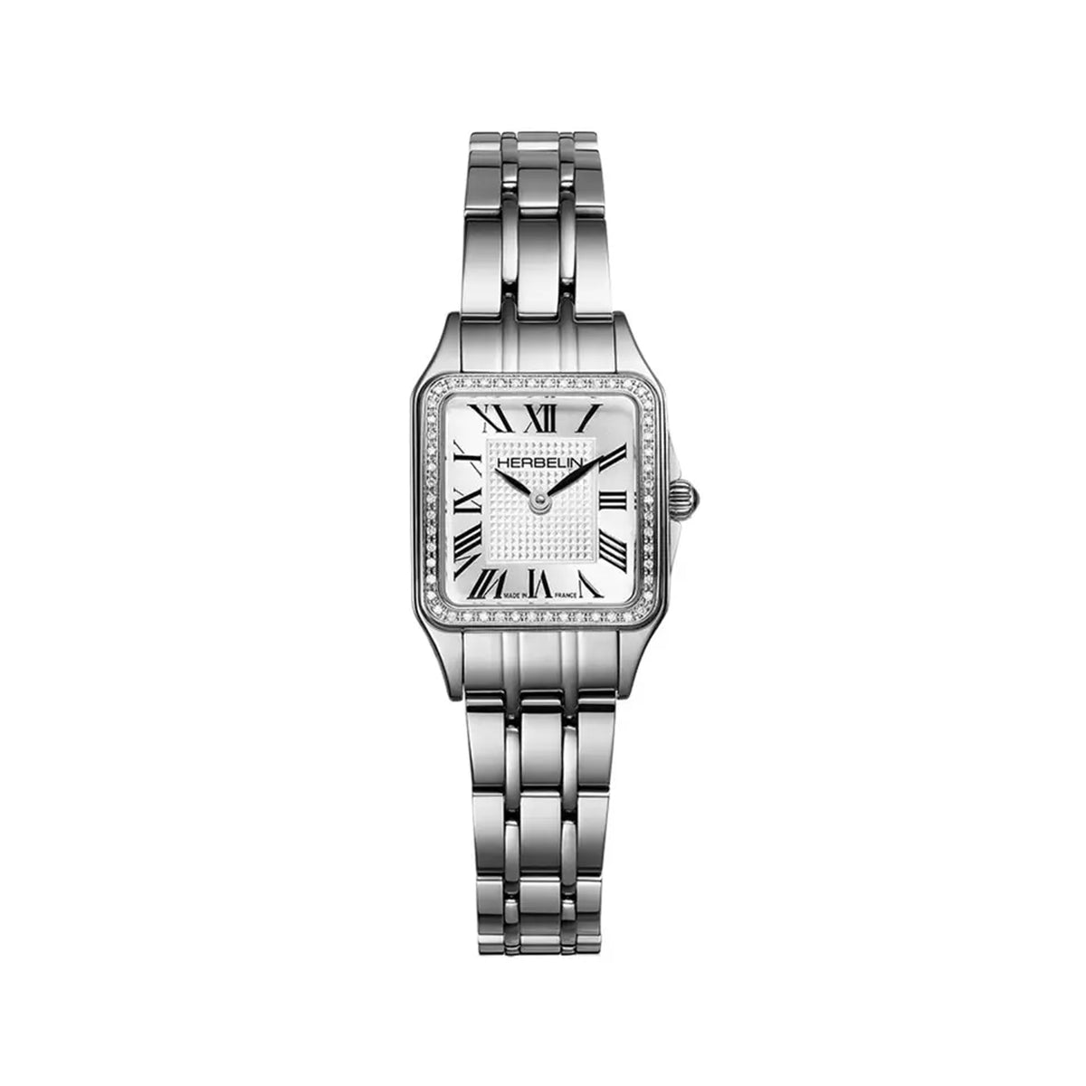 Ladies Herbelin Mini Luna Natural Diamond Set Bracelet Watch in Stainless Steel