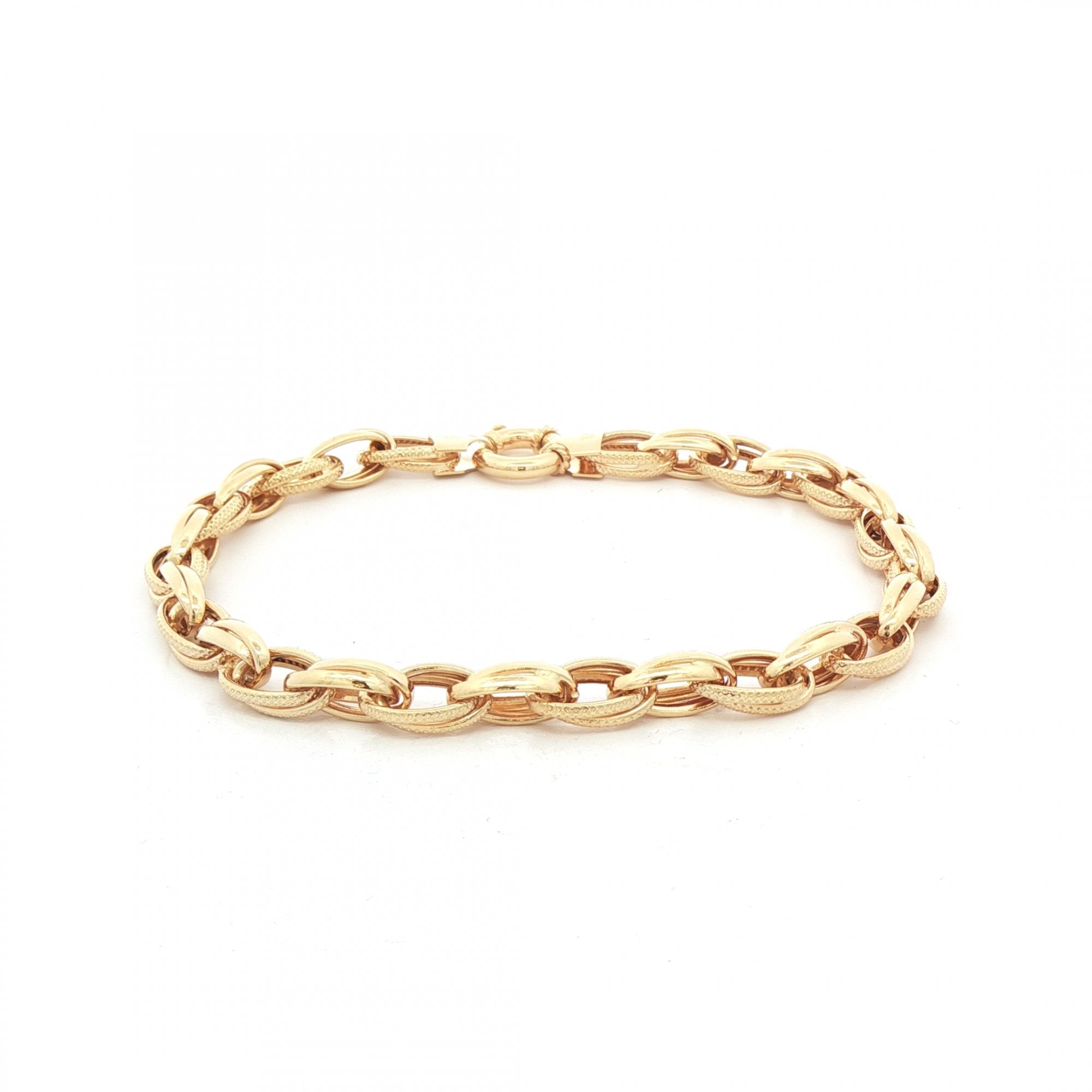 9ct Double Oval Link Fancy Bracelet