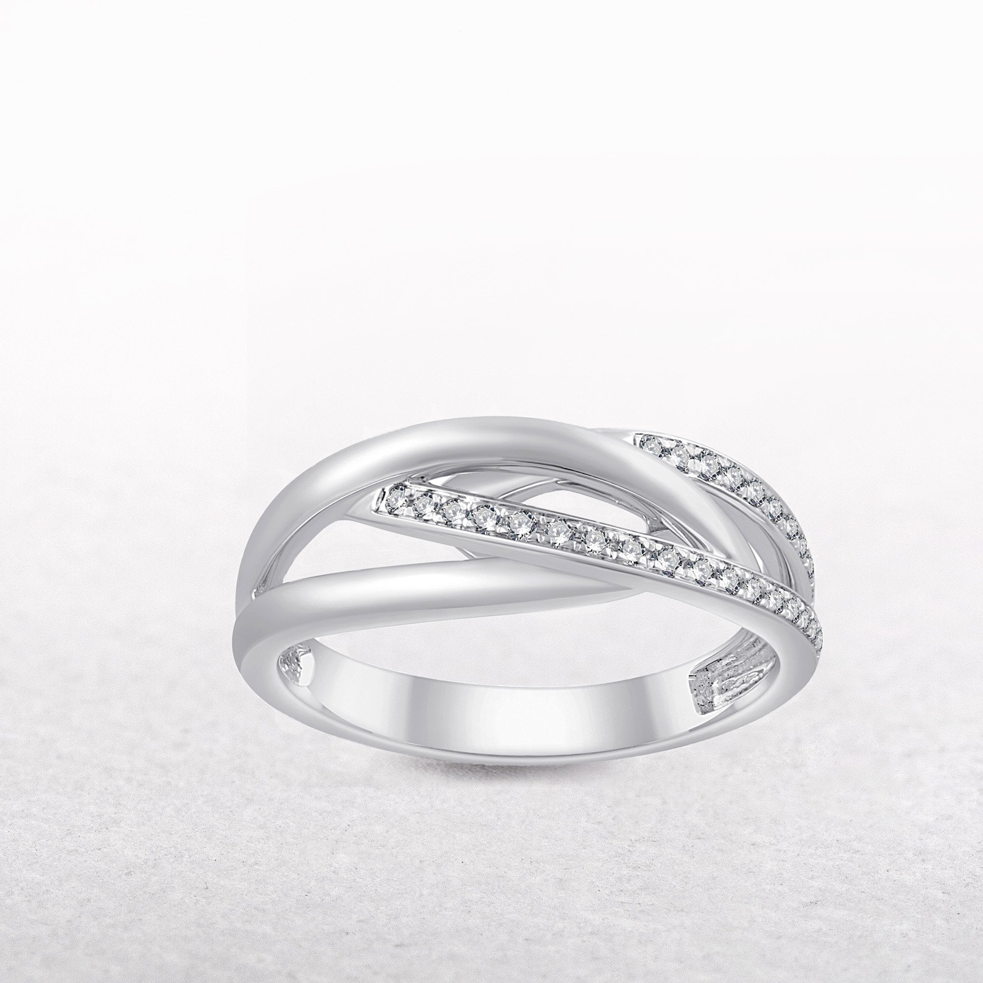 9ct White Gold 0.13ct Diamond Set Dress Ring