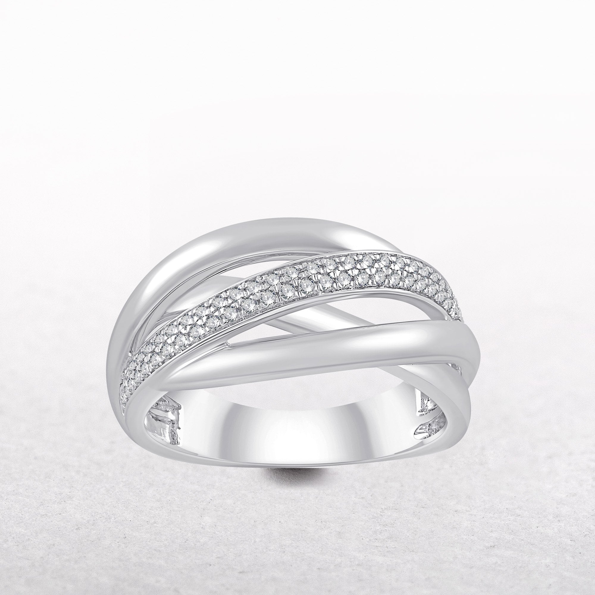 9ct White Gold 0.19ct Diamond Set Dress Ring