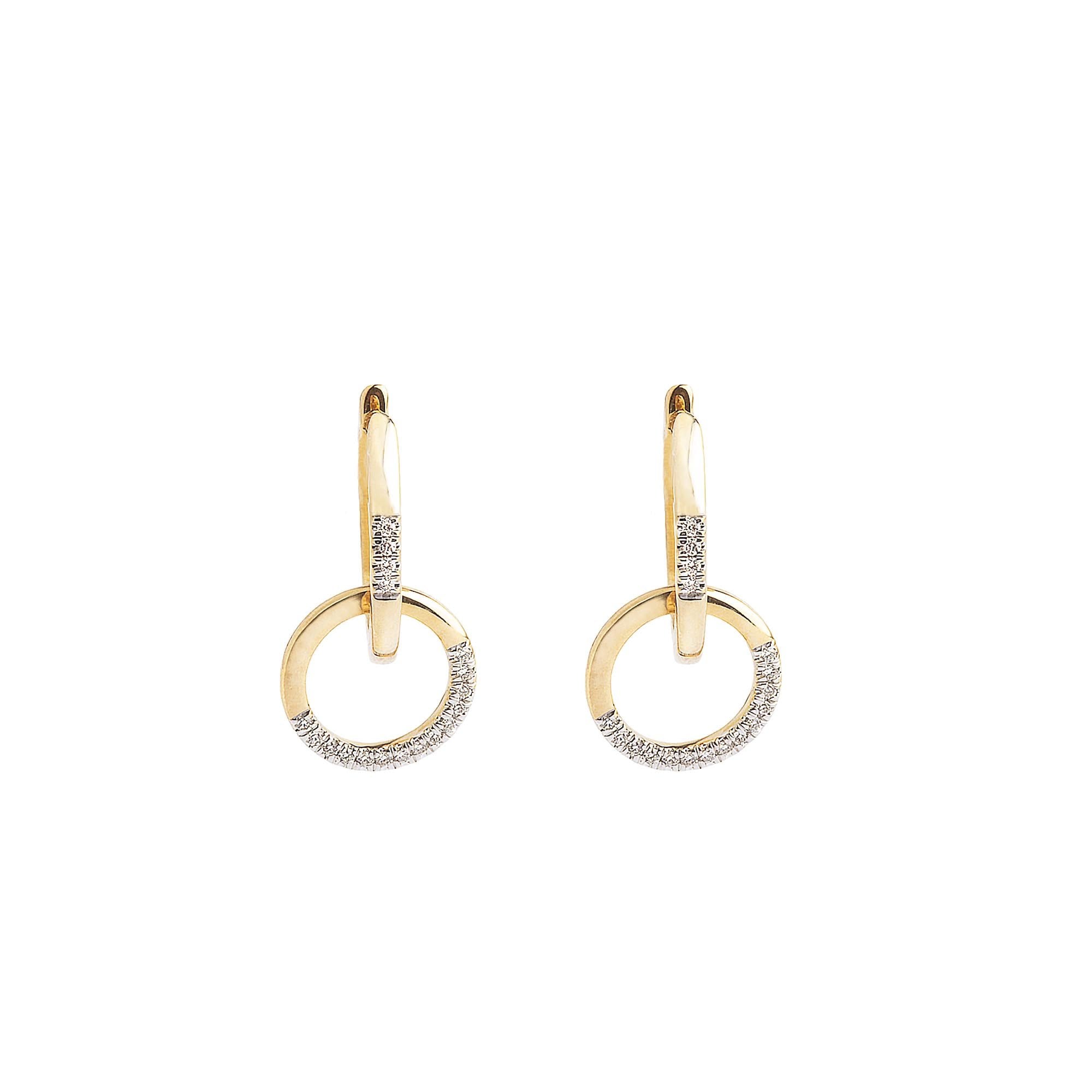 9ct Yellow Gold 0.11ct Diamond Hoop Earrings