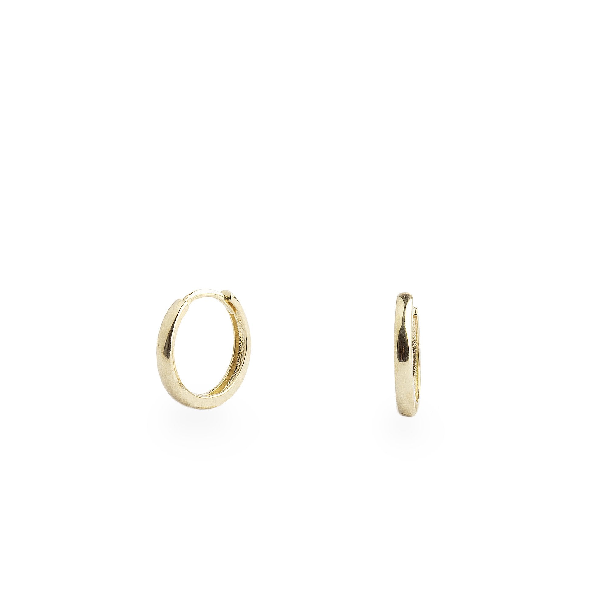 9ct Yellow Gold 10mm Polished Huggy Earrings 1 Gram