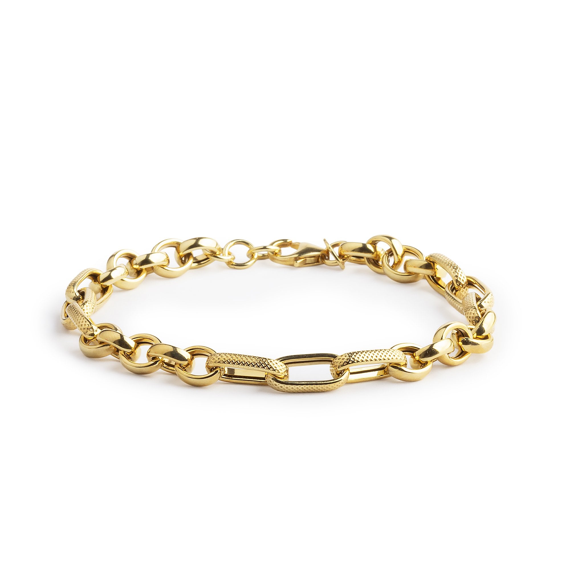 9ct Yellow Gold Belcher-Curb Bracelet 4.8Grams