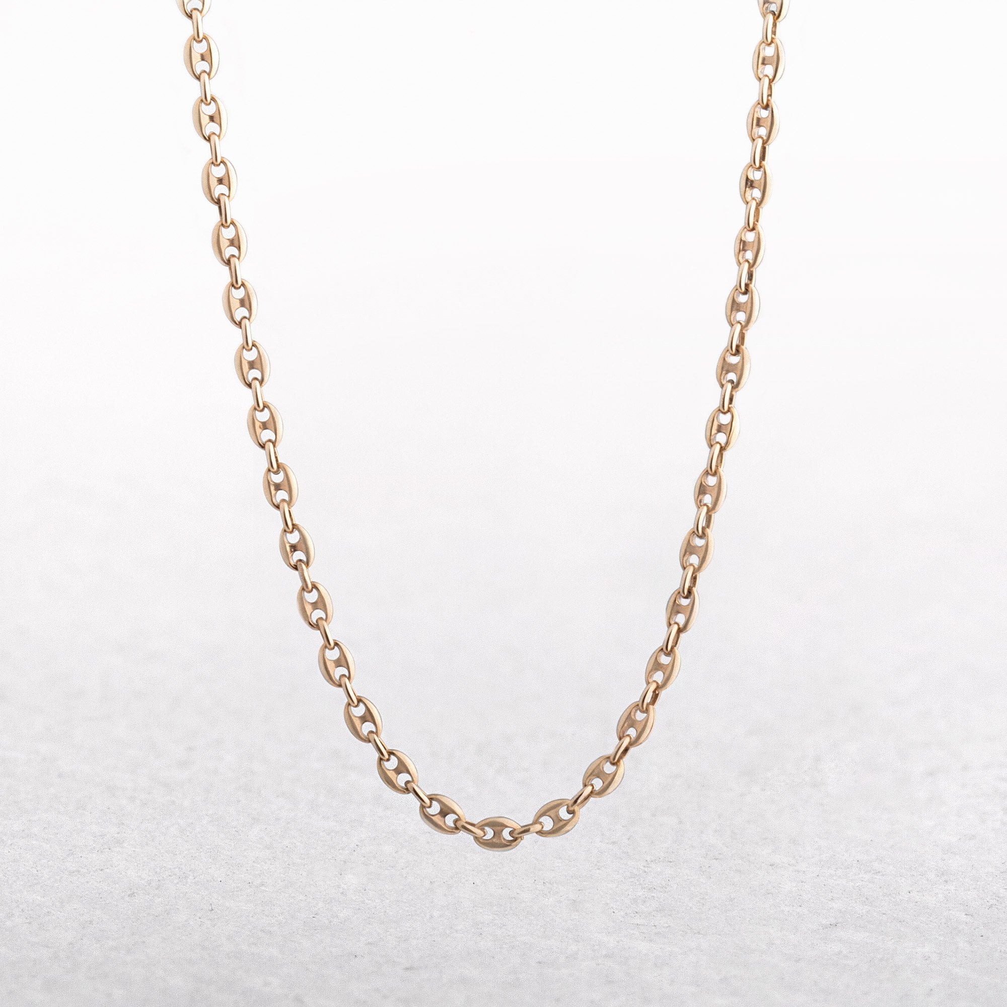 9ct Yellow Gold Coffee Bean Chain Necklace