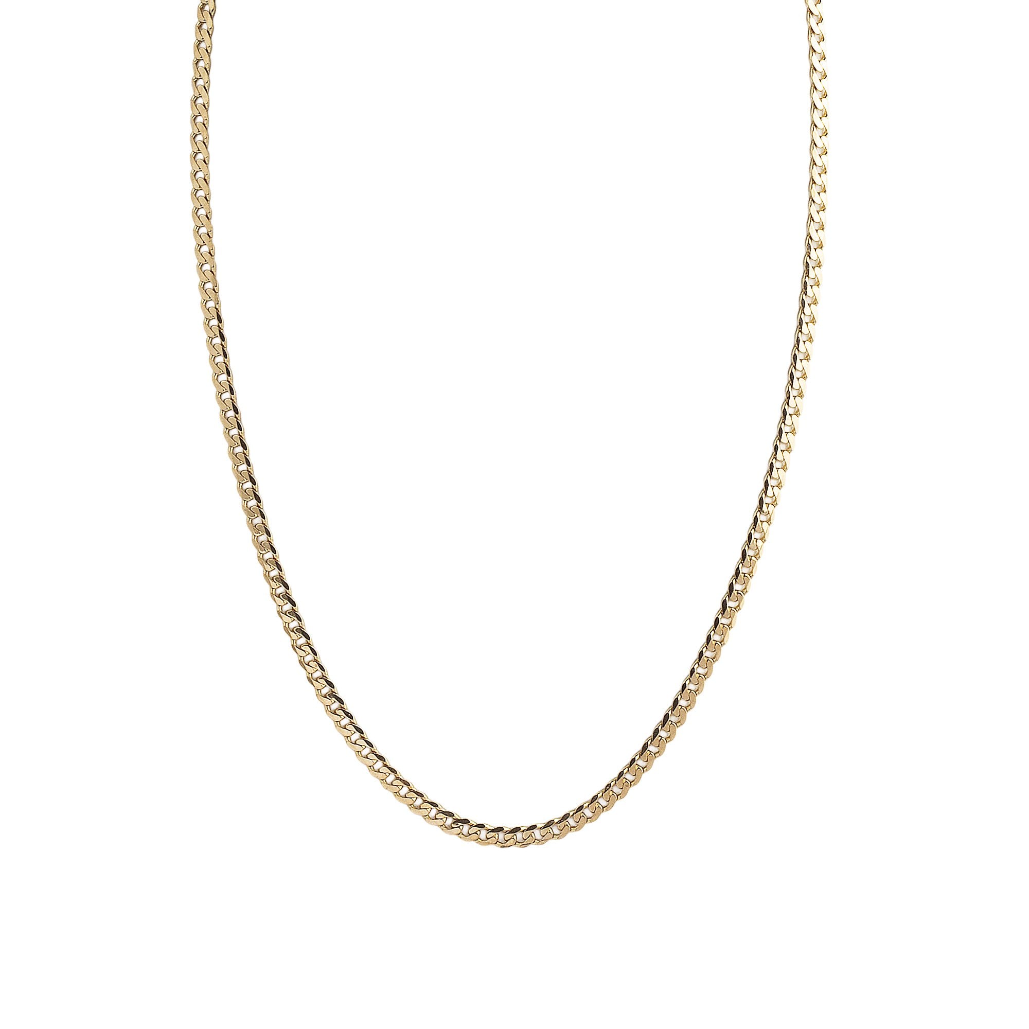 9ct Yellow Gold Flat Curb Link Chain Weighing 10.8 Grams