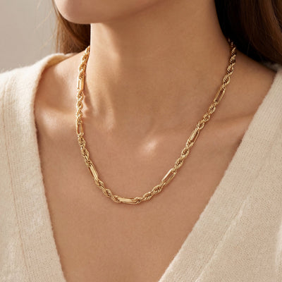 9ct Yellow Gold Hollow Figarope Chain