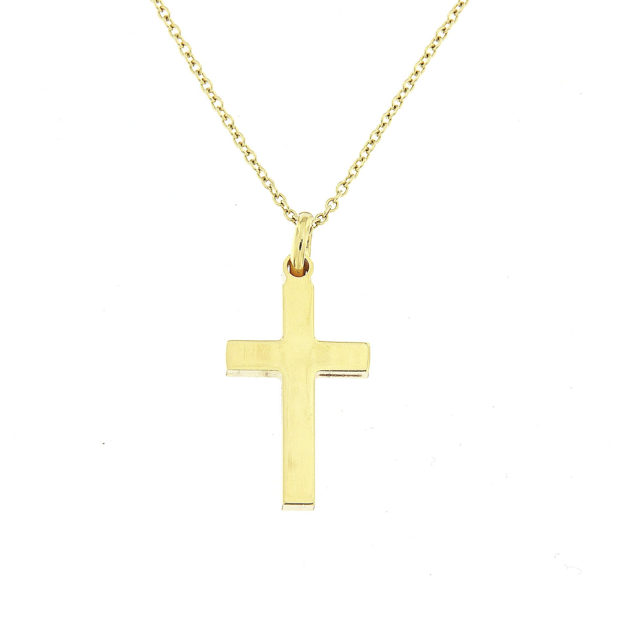 9ct Yellow Gold Medium Block Cross Weighing 1.9 Grams