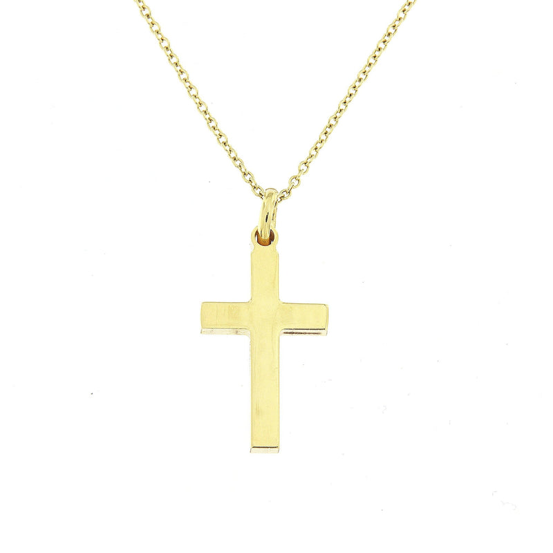 9ct Yellow Gold Medium Block Cross Weighing 1.9 Grams