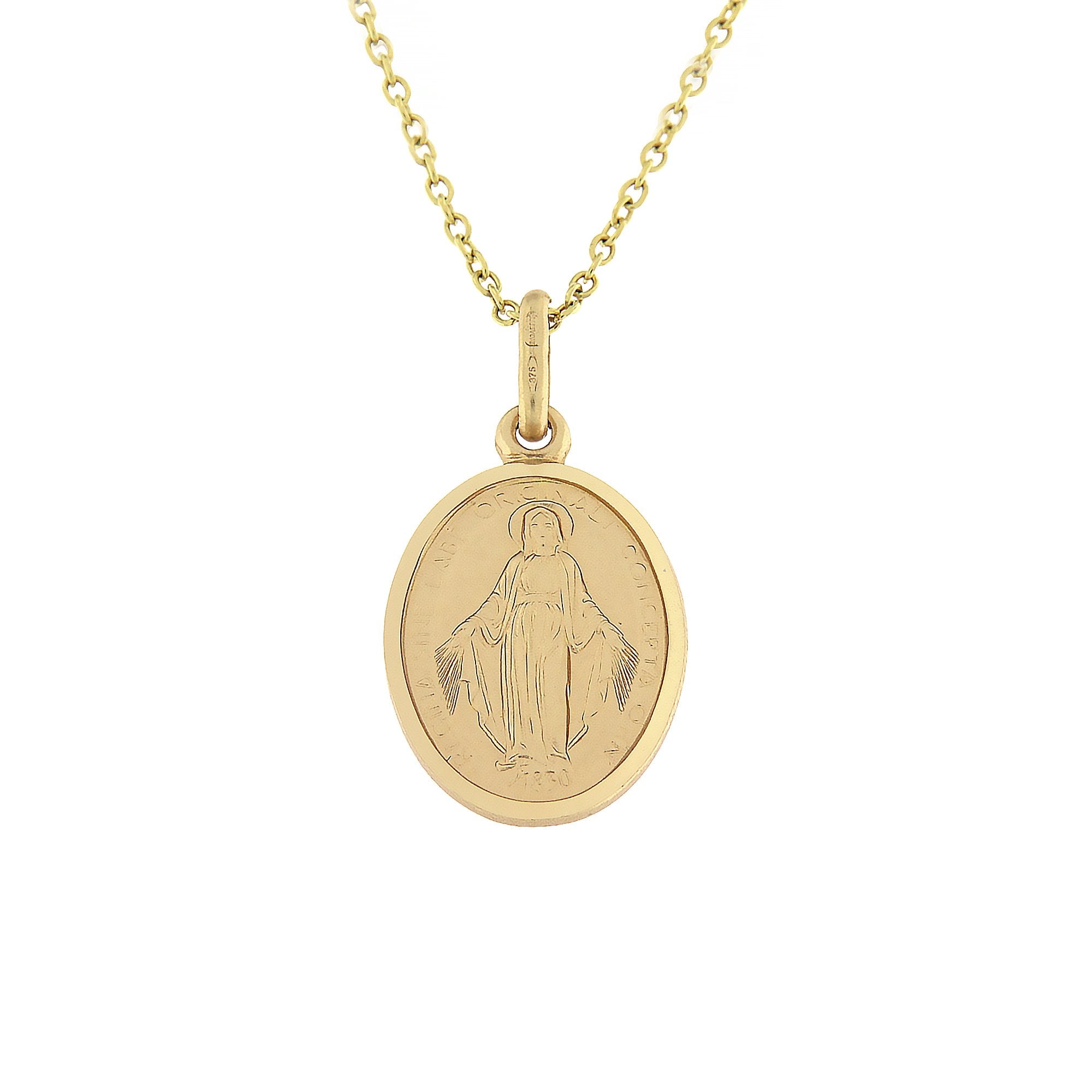 9ct Yellow Gold Medium Miraculous Medal Weighing 1.7 Grams