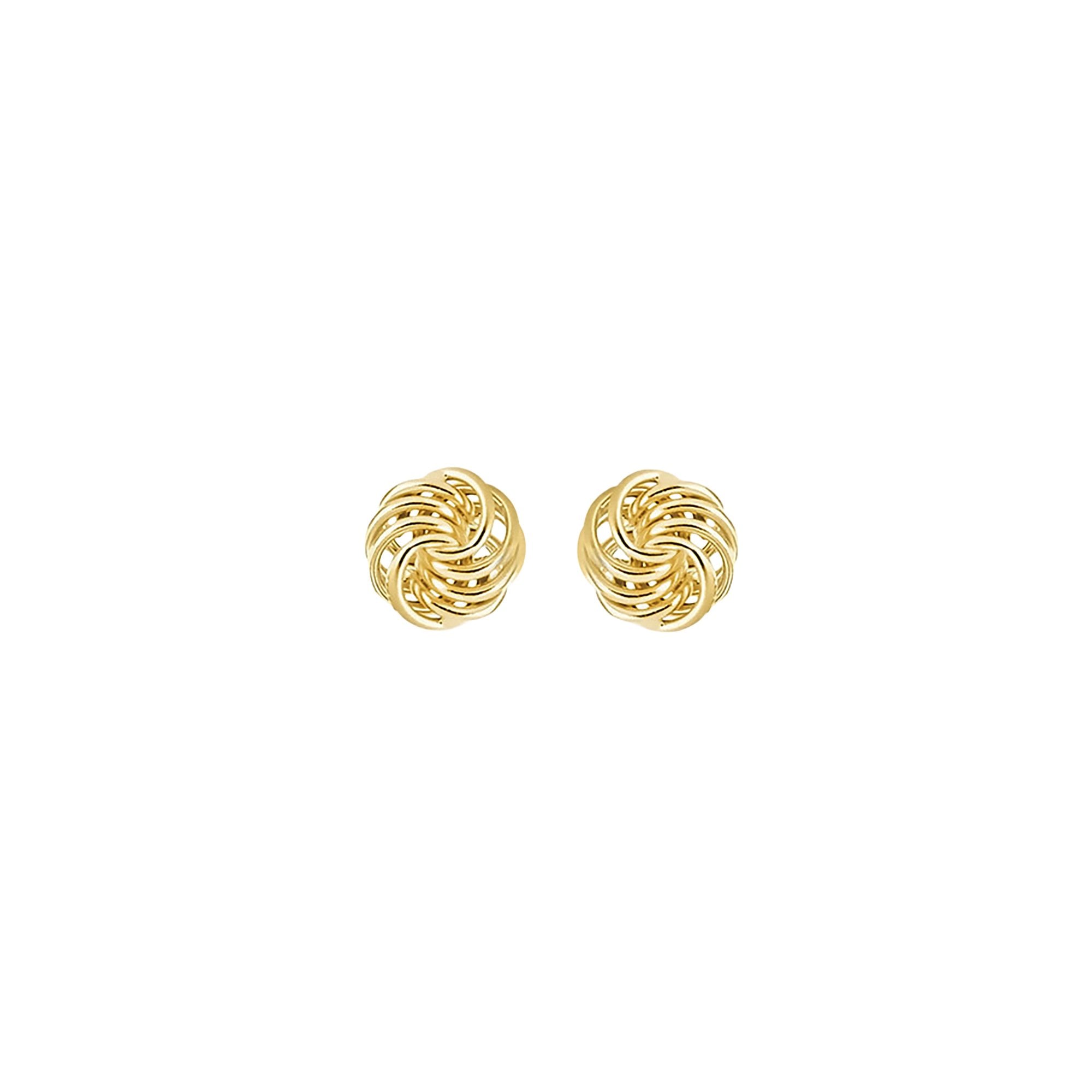 9ct Yellow Gold Mini Rose Twist Stud Earring