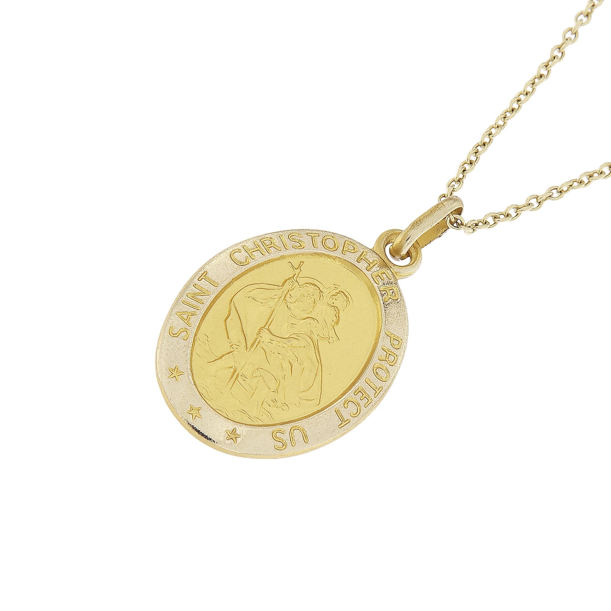 9ct Yellow Gold Oval St Christopher Medal